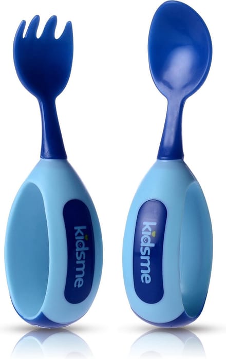 Kidsme - Toddler Spoon & Fork Set - Aquamarine