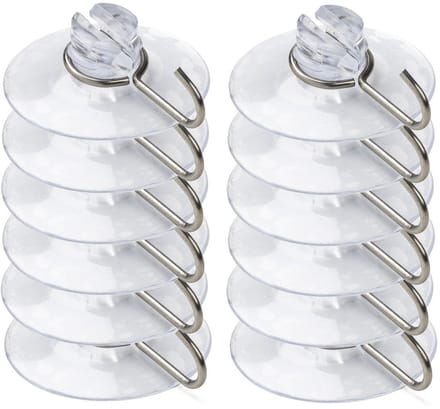 Lichtsnoer zuignappen - 12x - haakjes - 3,5 cm - kerstverlichting - bevestiging