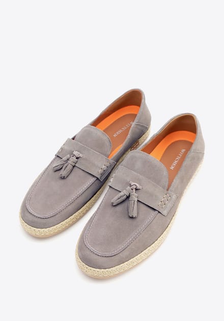 Wittchen Heren Suède Loafers met Kwastje, Grijs