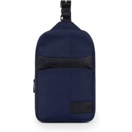Monospalla Piquadro W129 Blauw leer en stof - CA5751W129-BLU