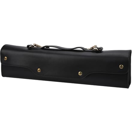 Fluit Draagtas Hand Synthetisch Leer Blaasinstrument Opbergkoffer met Schouderband Zwart black