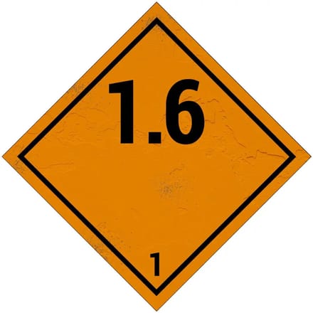 ADR klasse 1.6 explosieve stoffen bord | Sign Again materiaal | 20 x 20 cm