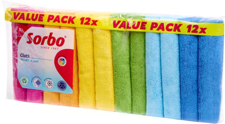 Sorbo Microvezeldoeken 12 stuks - 1 verpakking