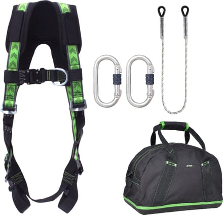 Kratos complete set valbeveiliging standaard-plus - Kernmantellijn 1,5m - 2x karabijnhaak - Maat S-L