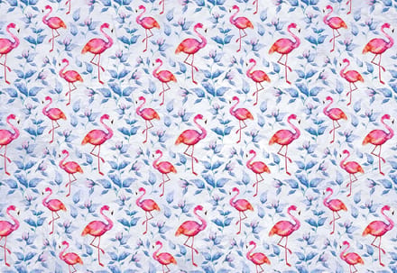 Fotobehang Flamingos Bird Pattern | XL - 208cm x 146cm | 130g/m2 Vlies