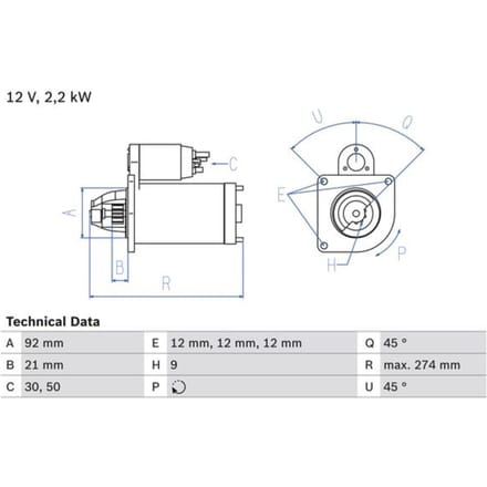 Starter BOSCH 0 986 016 210