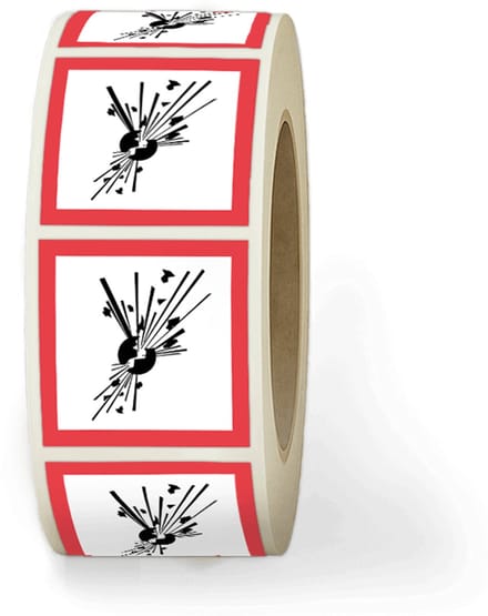Simbol® - Gevaarsetiketten GHS 01 Explosief - Explosive - Stickers op rol - Formaat