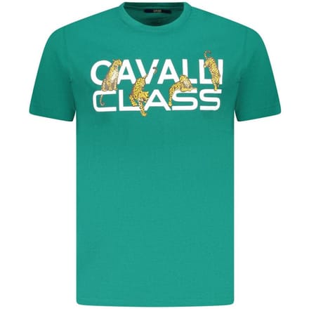 Cavalli Class Verde Katoenen Heren T-Shirt