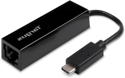USB-C Ethernet Adapter - Netwerk Kabel Adapter - Stabiele Internetverbinding - Slank Draagbaar Ontwerp - 10x20x1 cm - Zwart