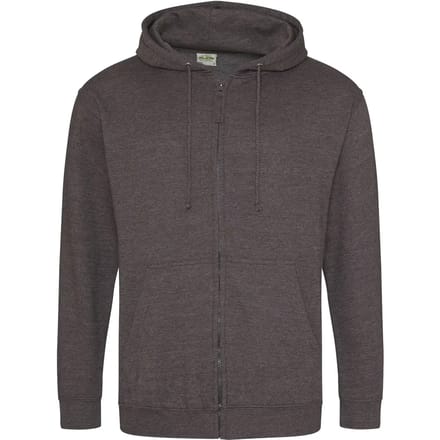 Vegan Hoodie met ritssluiting en capuchon Charcoal Heather - M