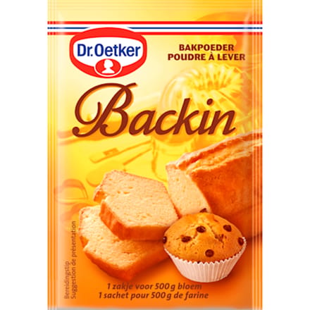 Dr. Oetker Backin Bakpoeder - Rijstmiddel voor Luchtig Gebak - 5x16 g