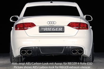 RIEGER - PERFORMANCE REAR DIFFUSER S4 LOOK - AUDI A4 B8 SEDAN / AVANT PFL - MATT BLACK