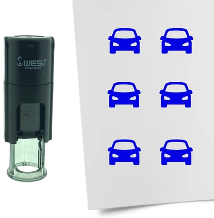 CombiCraft Stempel Auto 10mm rond - blauwe inkt