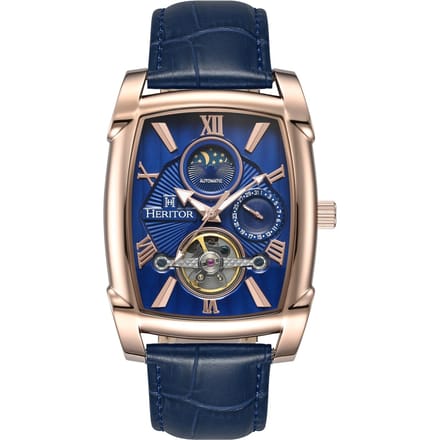 Heritor Automatic Valentin leren band horloge met datum