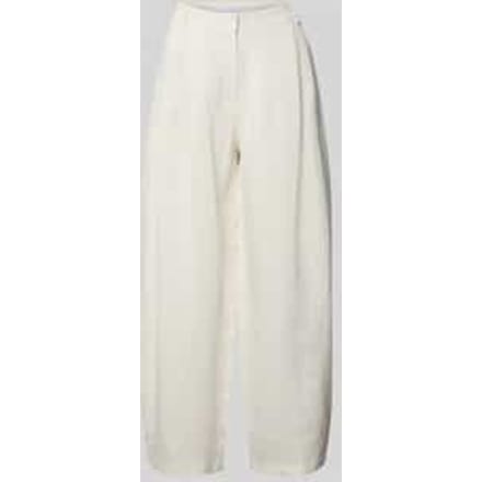 Barrel fit broek van mix van linnen en viscose