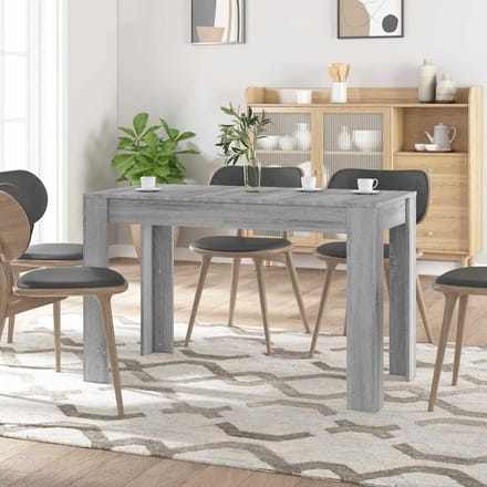 vidaXL - Eettafel - 120x60x76 - cm - bewerkt - hout - grijs - sonoma - eikenkleurig