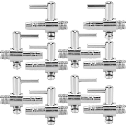 10 PCS Pompe à Oxygène d'Aquarium en Acier Inoxydable Valve de Réglage du Débit d'Air Simple Ouverture avec Filet Bac à Poissons white