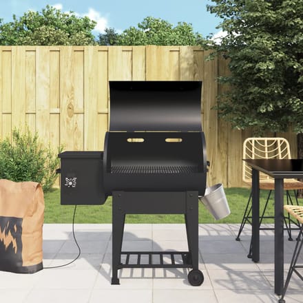 vidaXL - Pelletbarbecue - met - bodemplaat - 94 - cm - ijzer - zwart