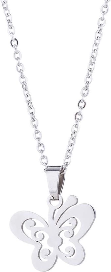 24/7 Jewelry Collection Vlinder Ketting - Zilverkleurig
