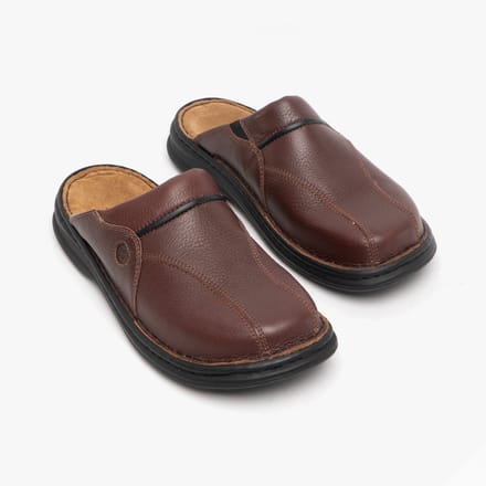 Josef Seibel Klaus Brasil Pantoffels Open Muilen Bruin Leer Heren - Bruin - 48