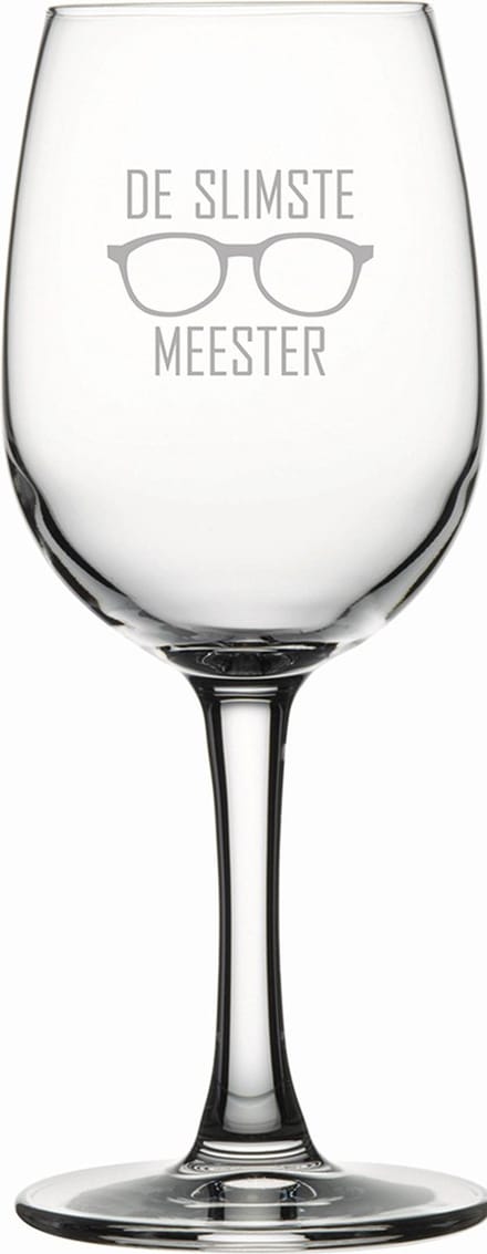 Gegraveerde witte wijnglas 26cl De slimste meester