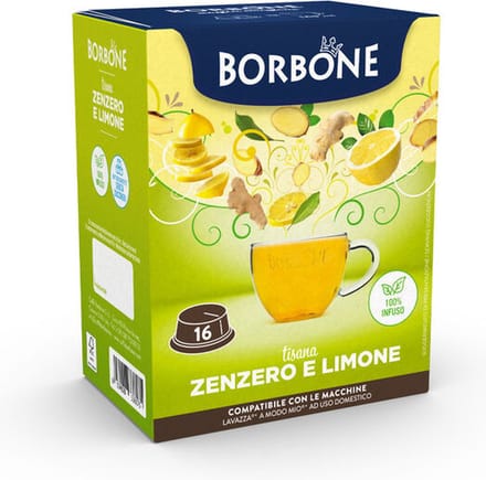 Caffè Borbone - Lavazza A Modo Mio - Gember Citroen Thee - Zenzero e Limone - 16 capsules