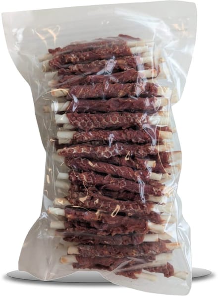 Lutopets Rawhide Stick met Eend 12 cm - 1 kg - Kauwsnack voor Honden - Buffelhuid met Eend - Eiwitrijk