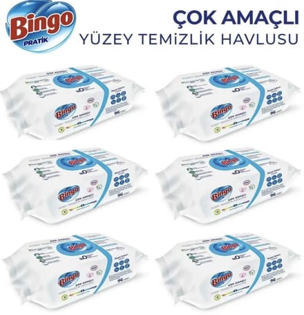 Bingo Clean Schoonmaakdoekjes Witte Zeep 6 x 96 stuks