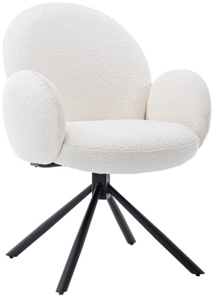 Tower Living Eetkamerstoel Imola - Wit Stof - 66x66x91cm