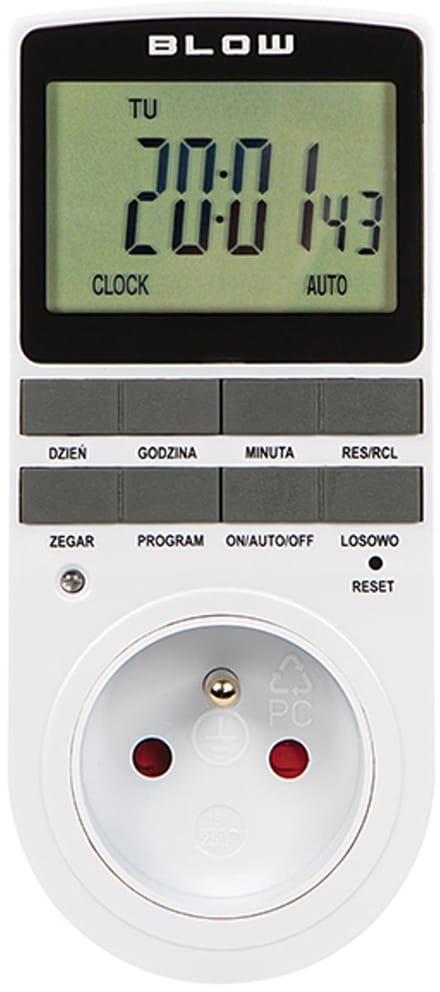 Blow - Tijdschakelaar - Digitale timerprogrammeerder - LCD-display - 16 verschillende combinaties