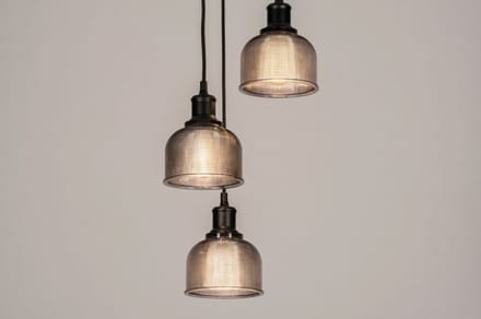 Lumidora Hanglamp 73856 - MYSTIC - 3 Lichts - E27 - Zwart - Grijs - Metaal - ⌀ 30 cm