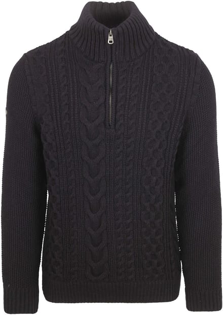Superdry Half Zip Pullover Jacob Cable Navy - Maat 3XL - Heren - Schipperstrui