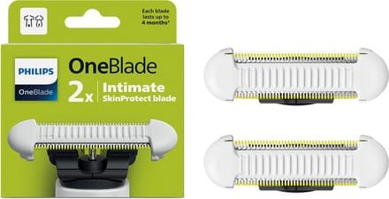 Philips OneBlade Intimate SkinProtect Blade - Vervangmesjes – Unisex – Wit – 2 stuks - QP229/50