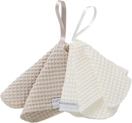 Cottonbaby speendoekje - wafel - per set van 2 - zand/room