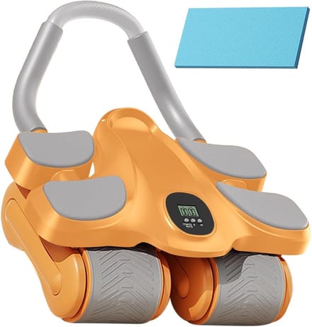 Buikspierroller - Core trainer - Krachtraining thuis - Verbeterd balanssysteem - 36 x 22 x 14 cm - Oranje