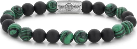 Rebel&Rose armband - Matt Malachite Twist - 8mm Groen Zwart