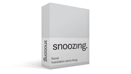 Snoozing - Flanel - Extra Hoog - Hoeslaken - Eenpersoons - 80/90x200 cm - Grijs