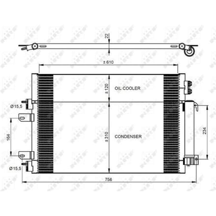 Condensator, airconditioning NRF 350086