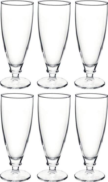 6x Stuks luxe Harmonia bierglazen op voet 380 ml - Bierglas speciaal bier