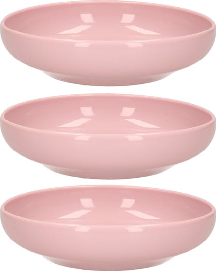 Plasticforte Kommetje/schaaltje - 6x - pastel roze - D16 x 4 cm - 520 ml - kunststof