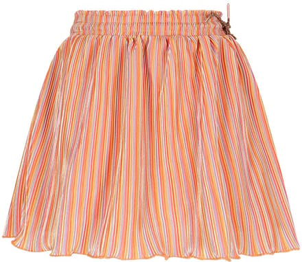NONO - Norah Striped Plissee Skirt - Orange Coral - Maat 104