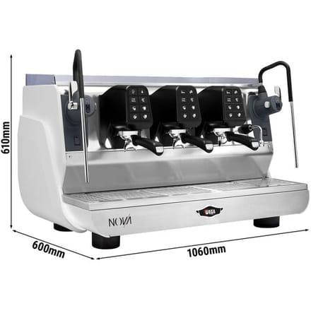 WEGA Nova Espressomachine / Pistonmachine - 3 groepen - met 2 melkopschuimers & heet water - Touch