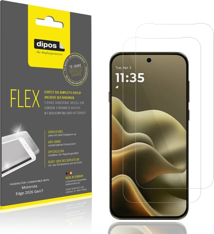 dipos – 2x Beschermfolie geschikt voor Motorola Edge 2026 Gen7 | 3D Full Cover Screenprotector | 100% Passend