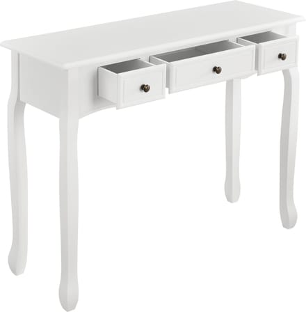 Console tafel sidetafel met 3 lades landelijk 100x35x78 cm wit