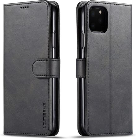 LC.IMEEKE Luxe Book Case - Geschikt voor iPhone 11 Pro Hoesje - Zwart
