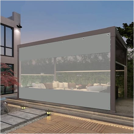 Deurgordijn Buiten - Waterdicht Paneel - Terras Afschermen - Warmte Isolerend - 3 x 3 Meter - Lichtgrijs