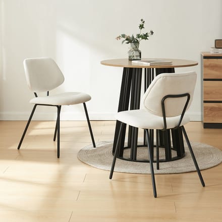 Eetkamerstoel Köma set van 2 beige en zwart [en.casa]