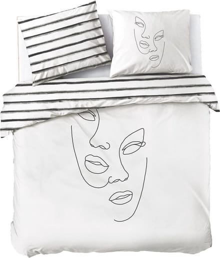 Dindi Home Dekbedovertrek Tender Tattoo - 240x220 - 100% katoen - Wit