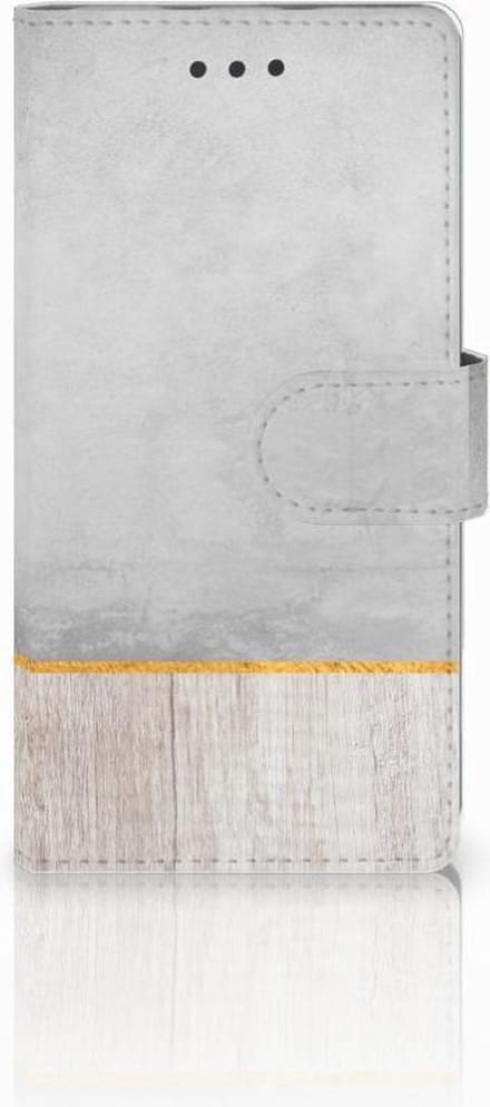 Huawei Ascend P8 Lite Book Style Case Wood Concrete