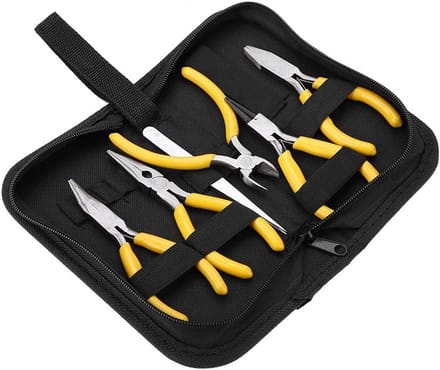 5-delige Sieraden Tangen Set: Rond, Gebogen & Platte Neus - Professioneel Knutselgereedschap